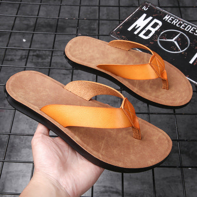 Men's Relaxed Fit Leather Flip Flop