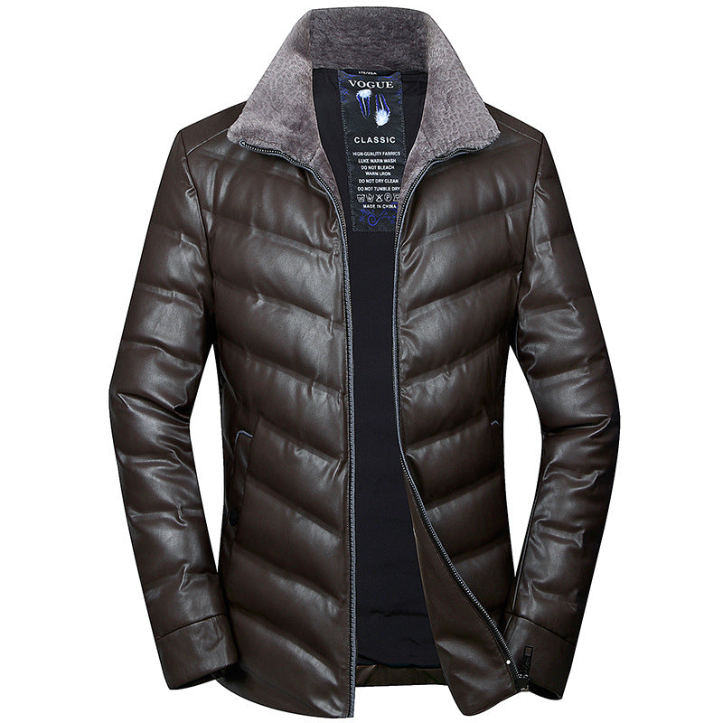 Winter Warm Down Jacket With Wool Collar